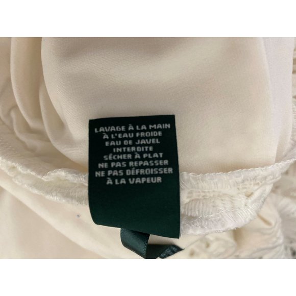 Vintage Lauren Ralph Lauren Dress Size 2 White Embroidery Lined Bodycon Wedding - Picture 7 of 14